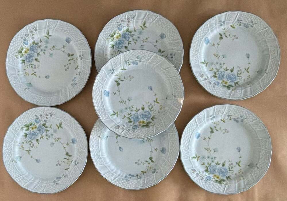 Mikasa Precious Blue Michelle D2501 Dinner Plates 11” Set Of 7